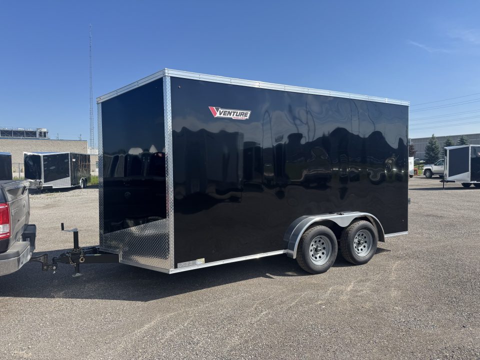 New 2026 7.5x14 Cargo / Enclosed Trailer - 7' INSIDE HEIGHT, REAR RAMP - MADE IN CANADA