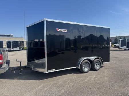 New 2026 7.5x14 Cargo / Enclosed Trailer - 7' INSIDE HEIGHT, REAR RAMP - MADE IN CANADA