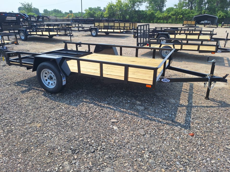 New 2026 AMO 82x12 Single Axle Landscape Trailer W/Led Lights 2" Floor