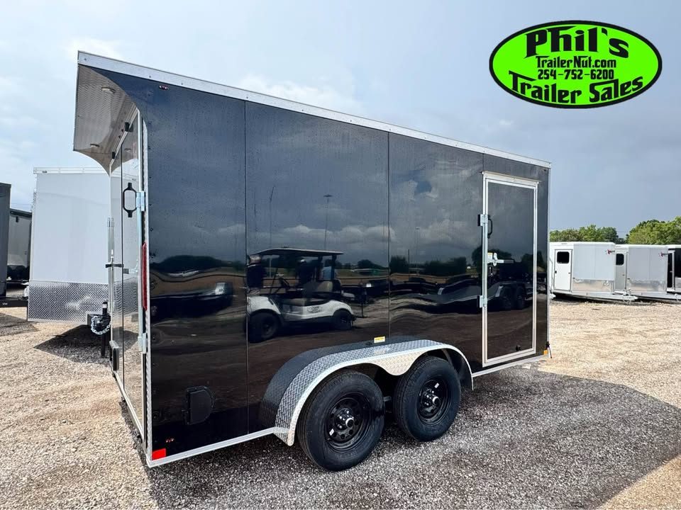 New 7X14 ENCLOSED TRAILER UPGRADED .080 EXTERIOR & REAR WING Cargo / Enclosed Trailer