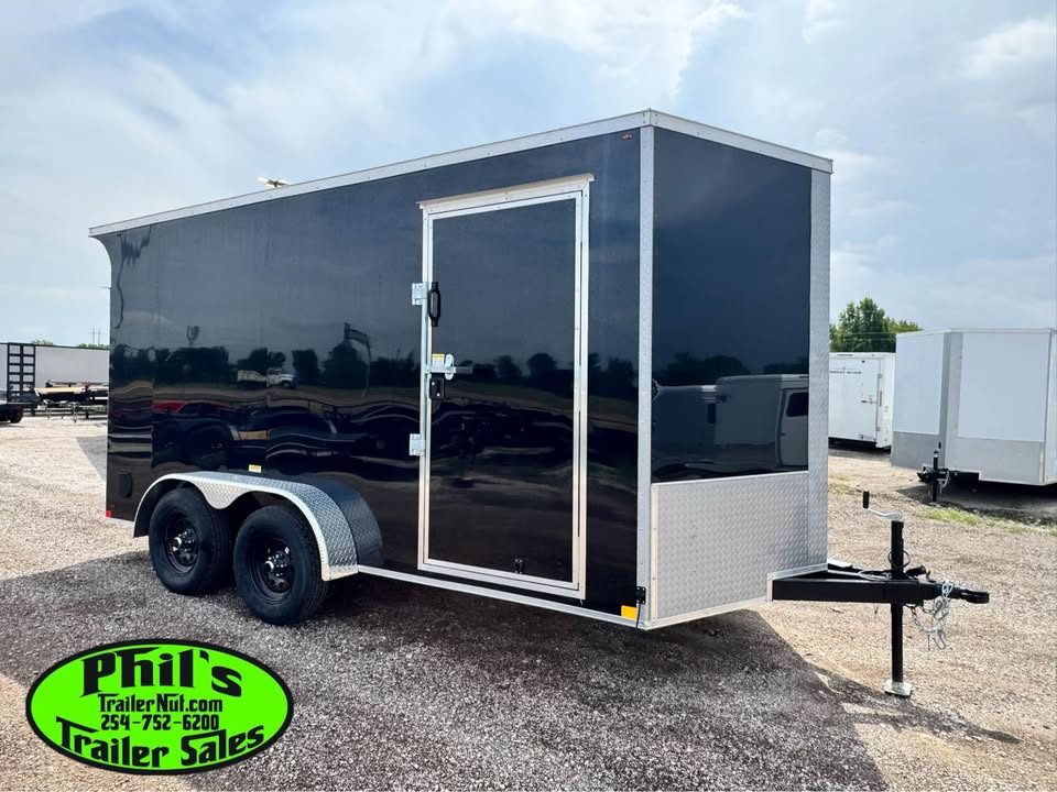 New 7X14 ENCLOSED TRAILER UPGRADED .080 EXTERIOR & REAR WING Cargo / Enclosed Trailer