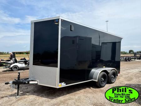 New 7X14 ENCLOSED TRAILER UPGRADED .080 EXTERIOR & REAR WING Cargo / Enclosed Trailer
