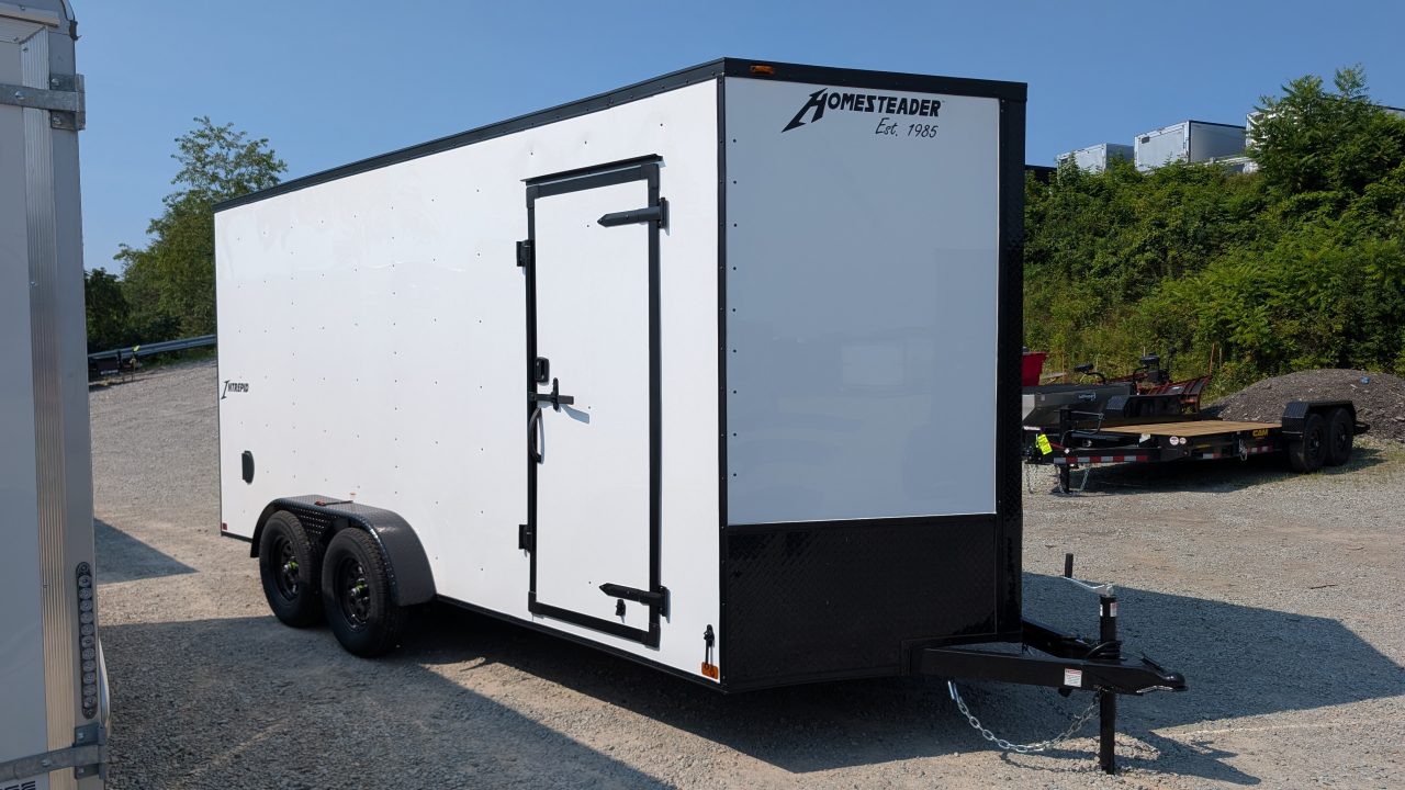 New 2027 Homesteader 7x16 Intrepid V-Nose Cargo Trailer w/ Ramp Door (EZ-EXIT DOOR!!!)