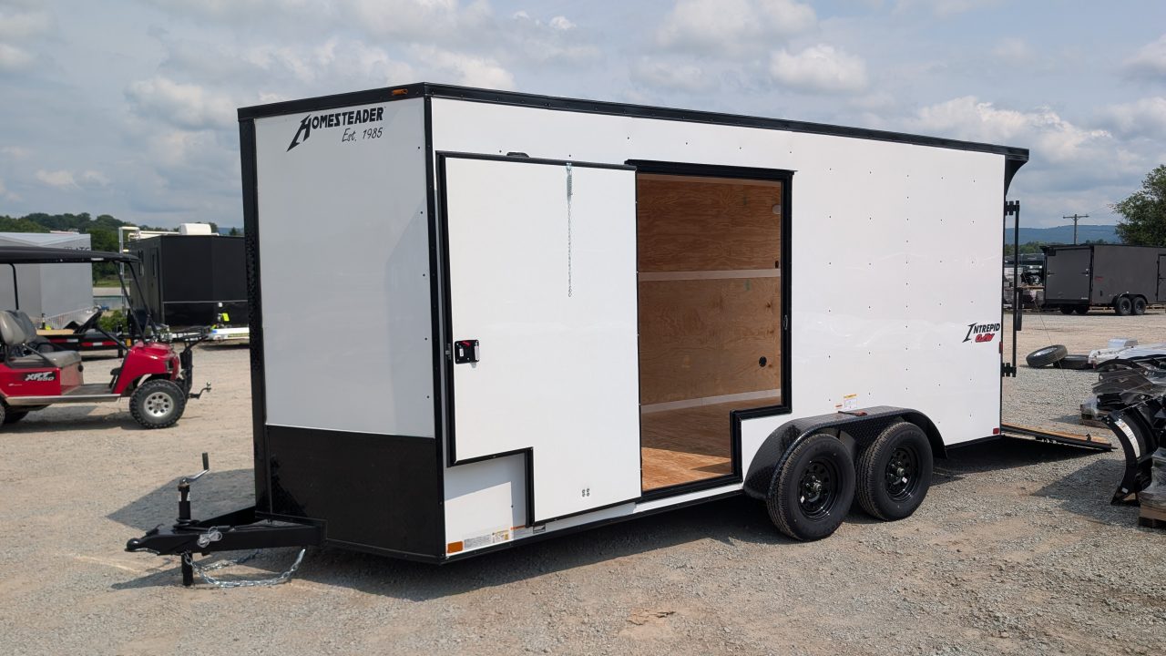 New 2027 Homesteader 7x16 Intrepid V-Nose Cargo Trailer w/ Ramp Door (EZ-EXIT DOOR!!!)