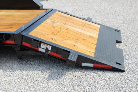 New 2026 Moritz 7' x 16' + 6' Low Pro - Hydraulic Power Tail - Equipment Trailer - 16000# GVW