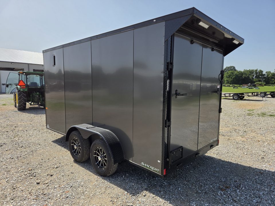 New 2027 Rock Solid 7X14 TANDEM 7K CARGO W/SPOILER KIT LOAD LIGHTS ALUMINUM WHEELS & SCREWLESS 080 EXTERIOR