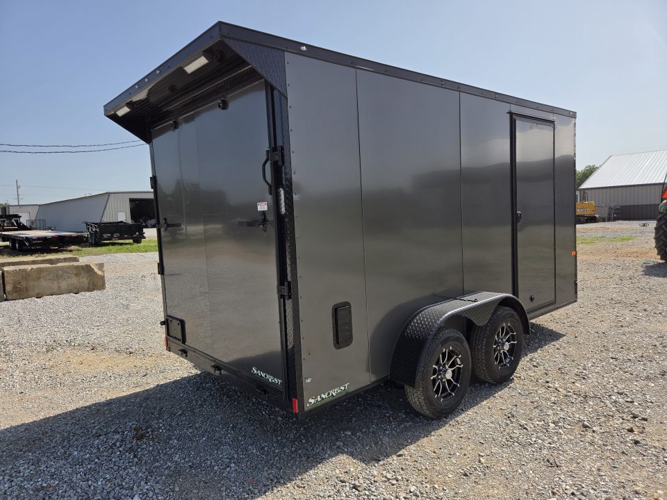 New 2027 Rock Solid 7X14 TANDEM 7K CARGO W/SPOILER KIT LOAD LIGHTS ALUMINUM WHEELS & SCREWLESS 080 EXTERIOR