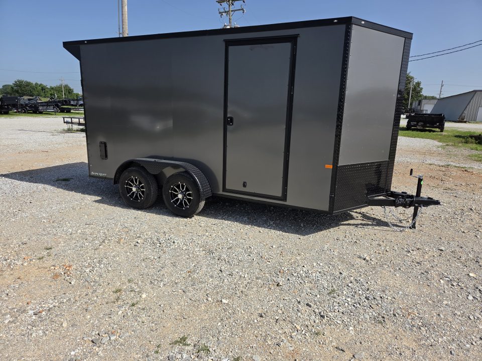 New 2027 Rock Solid 7X14 TANDEM 7K CARGO W/SPOILER KIT LOAD LIGHTS ALUMINUM WHEELS & SCREWLESS 080 EXTERIOR