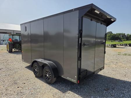 New 2027 Rock Solid 7X14 TANDEM 7K CARGO W/SPOILER KIT LOAD LIGHTS ALUMINUM WHEELS & SCREWLESS 080 EXTERIOR