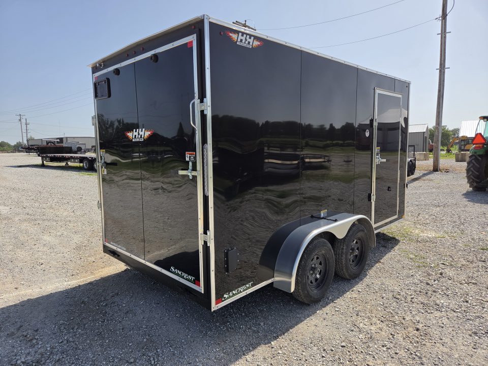 New 2026 H&H 7X14 TANDEM 7K CARGO W/ 7' HEIGHT SCREWLESS EXTERIOR & REAR RAMP DOOR