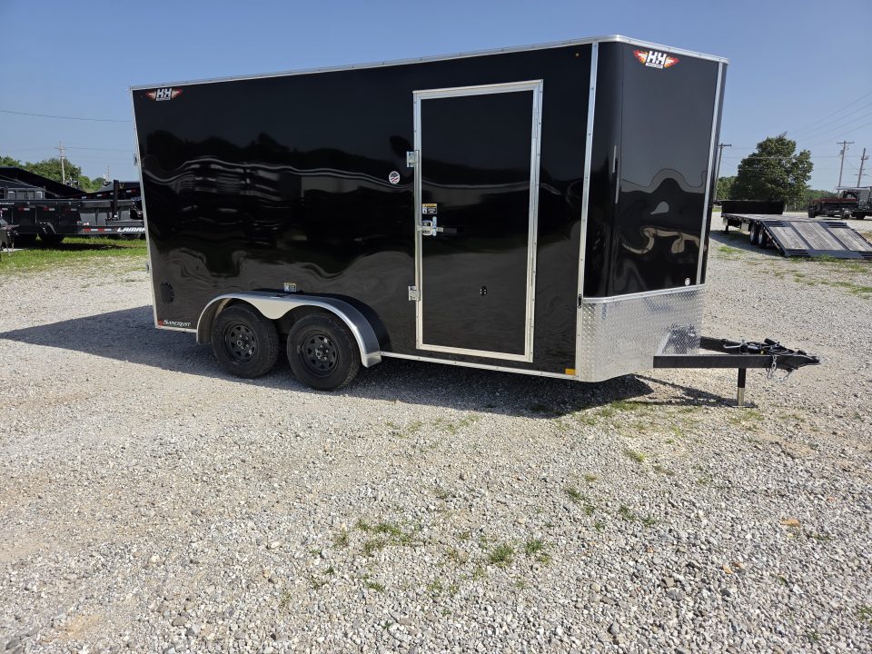 New 2026 H&H 7X14 TANDEM 7K CARGO W/ 7' HEIGHT SCREWLESS EXTERIOR & REAR RAMP DOOR