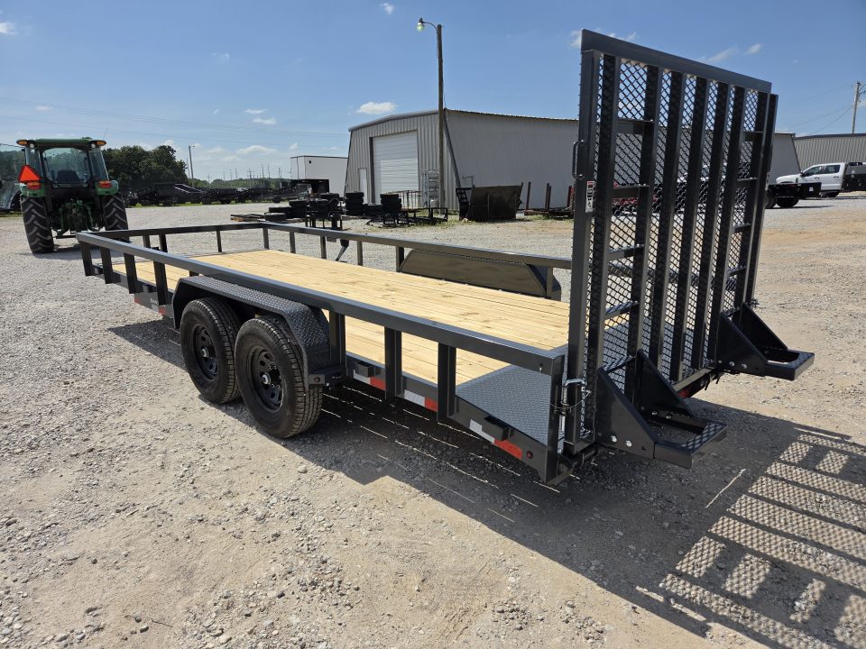 New 2027 Lamar 83X20 TANDEM 10K UTILITY W/3" TUBE TOP RAILING & 5' HD SPRING GATE W/DROP LEGS