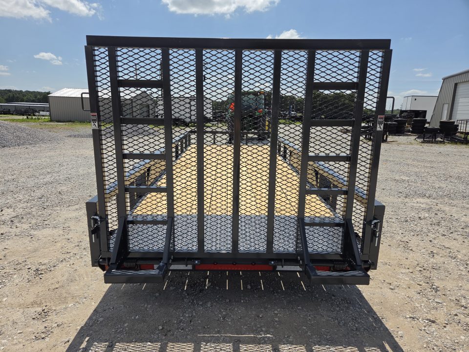 New 2027 Lamar 83X20 TANDEM 10K UTILITY W/3" TUBE TOP RAILING & 5' HD SPRING GATE W/DROP LEGS