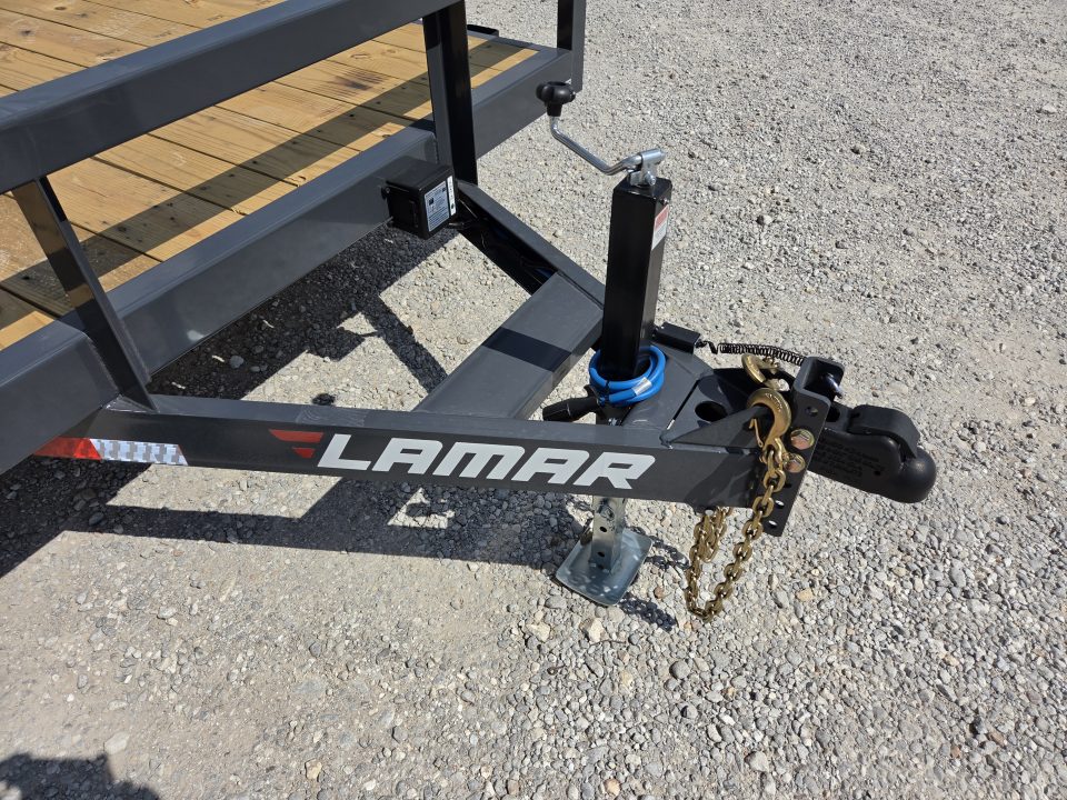 New 2027 Lamar 83X20 TANDEM 10K UTILITY W/3" TUBE TOP RAILING & 5' HD SPRING GATE W/DROP LEGS