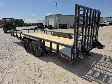 New 2027 Lamar 83X20 TANDEM 10K UTILITY W/3" TUBE TOP RAILING & 5' HD SPRING GATE W/DROP LEGS