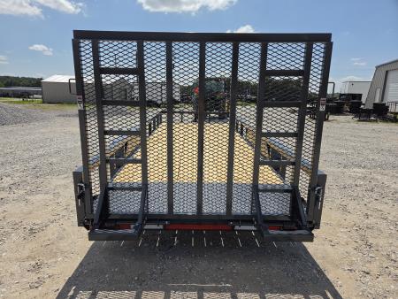 New 2027 Lamar 83X20 TANDEM 10K UTILITY W/3" TUBE TOP RAILING & 5' HD SPRING GATE W/DROP LEGS