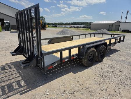 New 2027 Lamar 83X20 TANDEM 10K UTILITY W/3" TUBE TOP RAILING & 5' HD SPRING GATE W/DROP LEGS