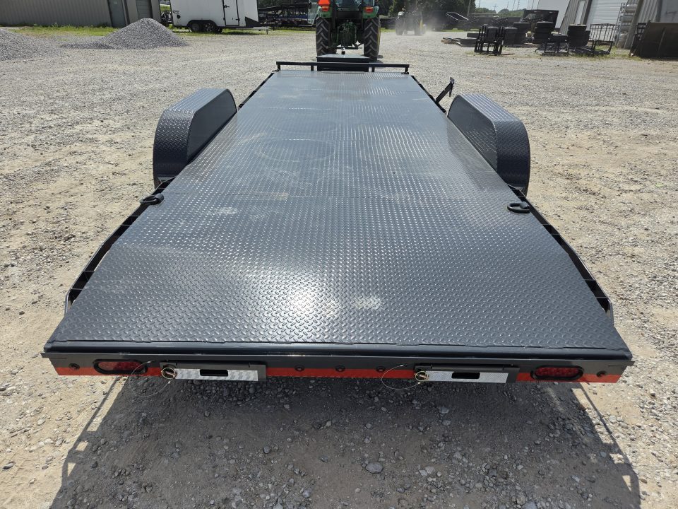 New 2026 Lamar 83X22 TANDEM 10K STEEL DECK CAR HAULER W/2' DOVE SLIDEOUT RAMPS & TOOLBOX