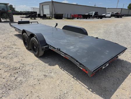New 2026 Lamar 83X22 TANDEM 10K STEEL DECK CAR HAULER W/2' DOVE SLIDEOUT RAMPS & TOOLBOX