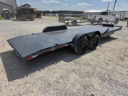 New 2026 Lamar 83X22 TANDEM 10K STEEL DECK CAR HAULER W/2' DOVE SLIDEOUT RAMPS & TOOLBOX