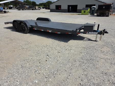 New 2026 Lamar 83X22 TANDEM 10K STEEL DECK CAR HAULER W/2' DOVE SLIDEOUT RAMPS & TOOLBOX