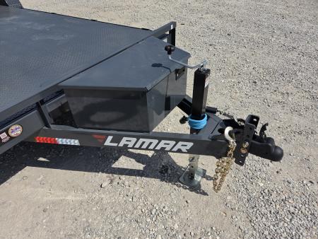New 2026 Lamar 83X22 TANDEM 10K STEEL DECK CAR HAULER W/2' DOVE SLIDEOUT RAMPS & TOOLBOX