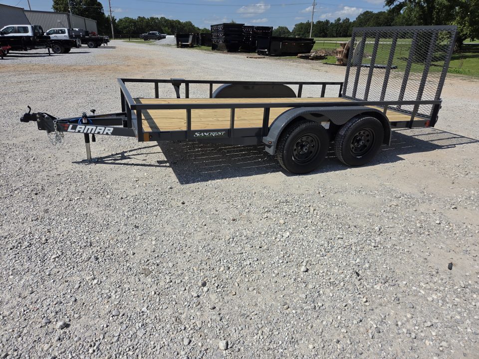 New 2027 Lamar 83X14 TANDEM 7K TUBE TOP UTILITY W/4' SPRING GATE