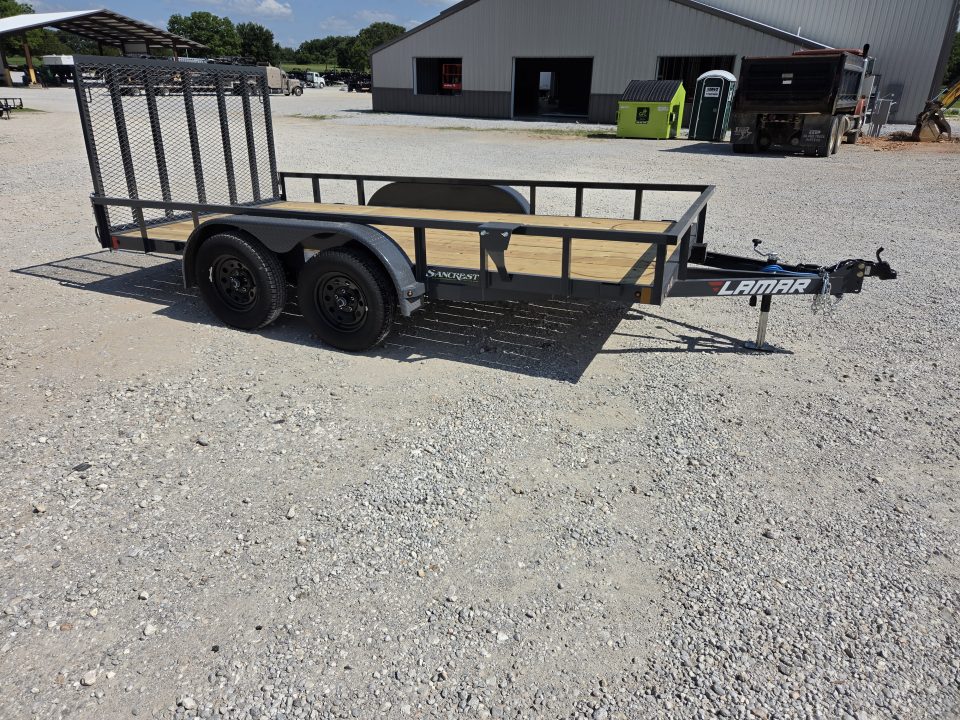 New 2027 Lamar 83X14 TANDEM 7K TUBE TOP UTILITY W/4' SPRING GATE