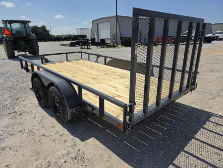 New 2027 Lamar 83X14 TANDEM 7K TUBE TOP UTILITY W/4' SPRING GATE