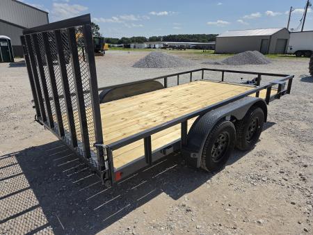 New 2027 Lamar 83X14 TANDEM 7K TUBE TOP UTILITY W/4' SPRING GATE