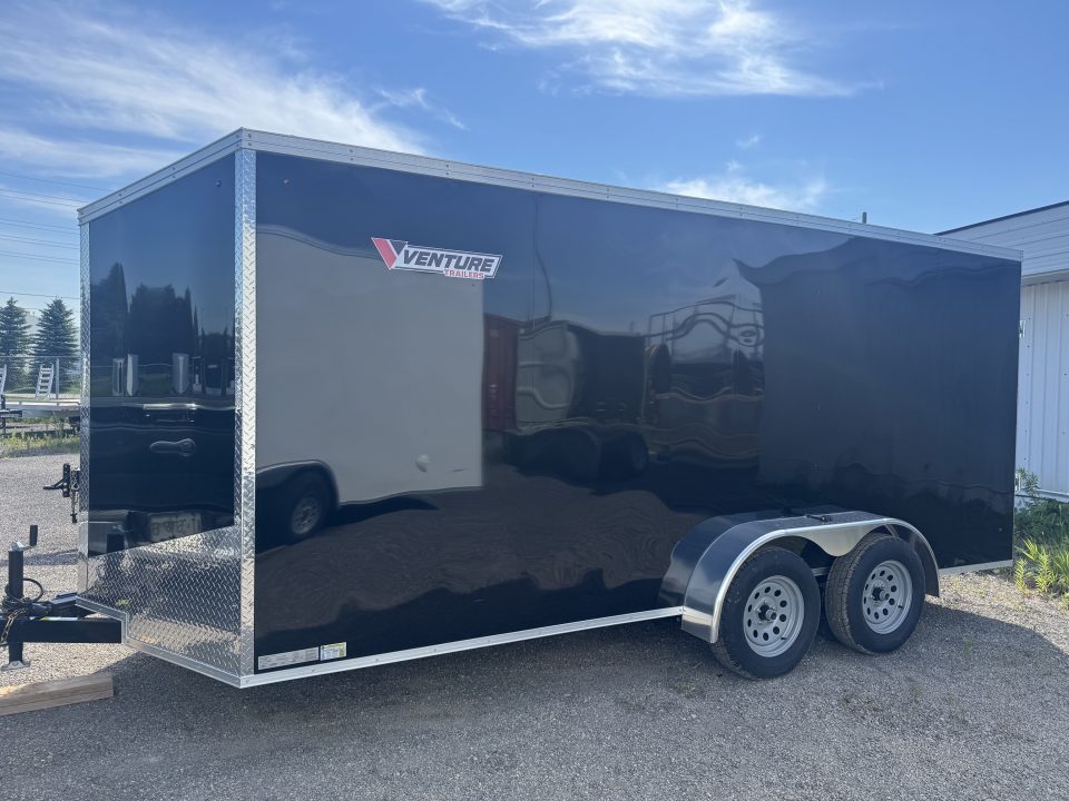 New NEW 2026 7X16 ENCLOSED TRAILER, REAR RAMP. MADE IN CANADA