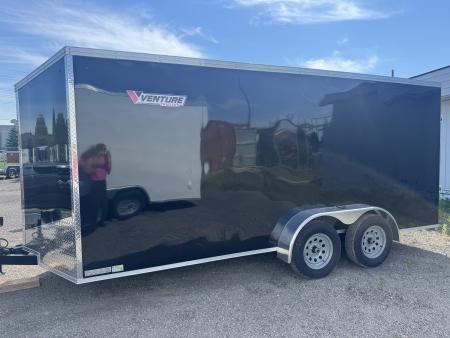 New NEW 2026 7X16 ENCLOSED TRAILER, REAR RAMP. MADE IN CANADA