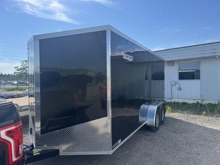 New NEW 2026 7X16 ENCLOSED TRAILER, REAR RAMP. MADE IN CANADA