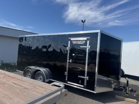 New NEW 2026 7X16 ENCLOSED TRAILER, REAR RAMP. MADE IN CANADA