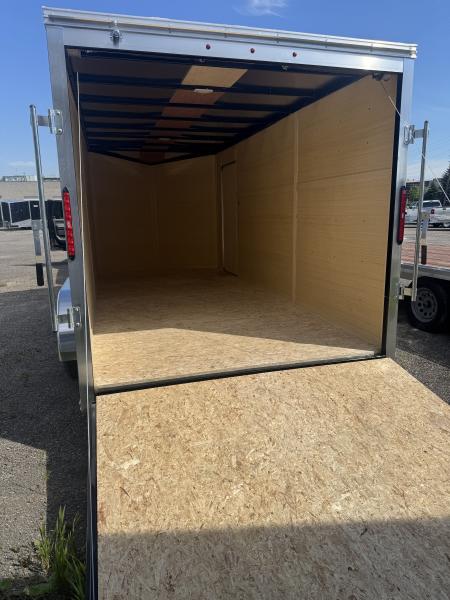 New NEW 2026 7X16 ENCLOSED TRAILER, REAR RAMP. MADE IN CANADA