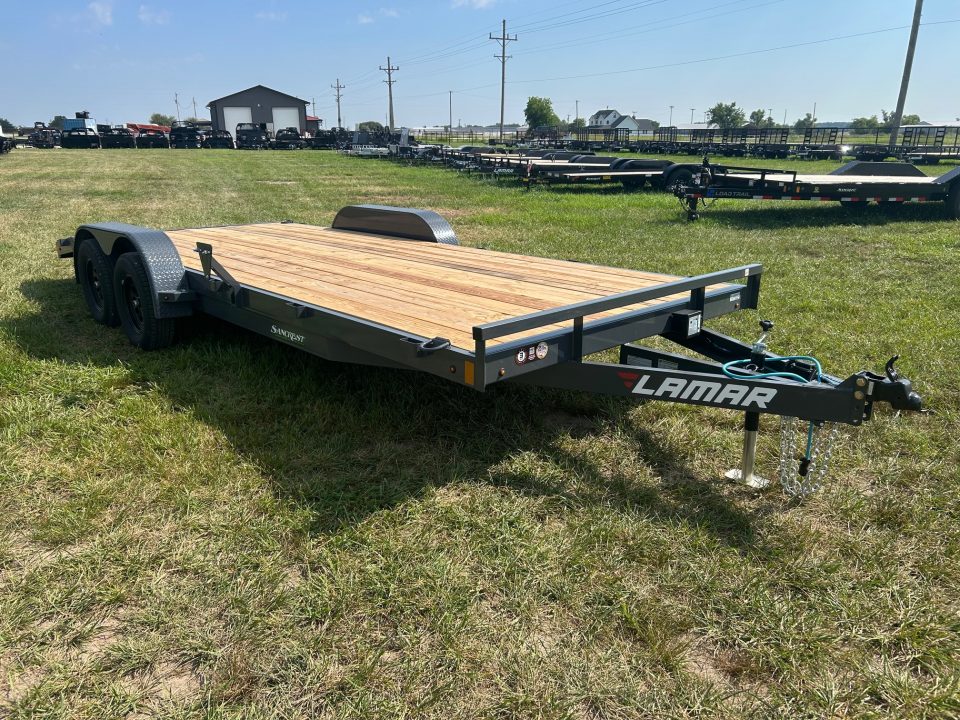 New 2027 Lamar 83x20 Tandem 7K Carhauler w/ 2' Dove & Slide In Ramps