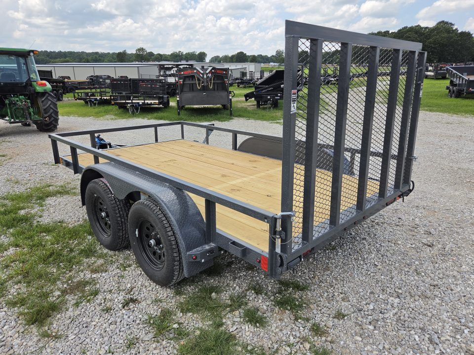New 2027 Lamar 77X12 TANDEM 7K TUBE TOP UTILITY W/4' SPRING GATE