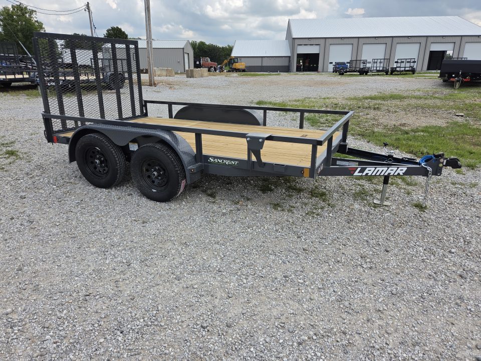 New 2027 Lamar 77X12 TANDEM 7K TUBE TOP UTILITY W/4' SPRING GATE