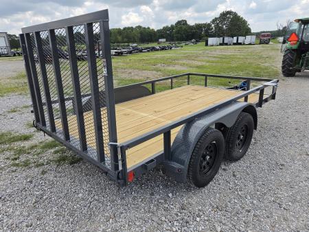 New 2027 Lamar 77X12 TANDEM 7K TUBE TOP UTILITY W/4' SPRING GATE