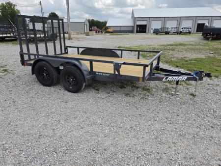 New 2027 Lamar 77X12 TANDEM 7K TUBE TOP UTILITY W/4' SPRING GATE