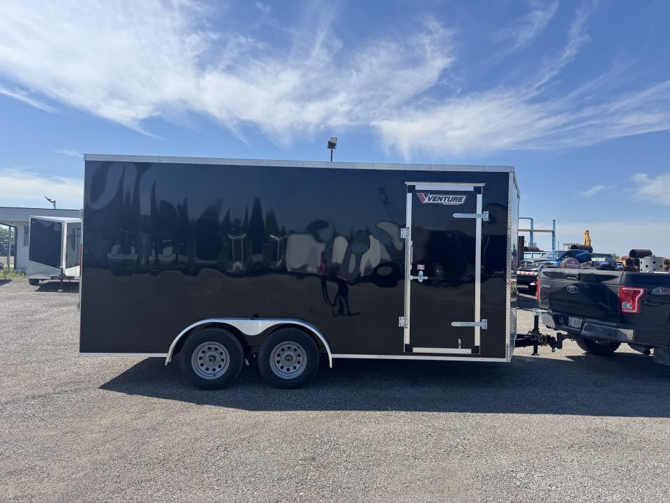 New NEW 2026 7.5X16 ENCLOSED CARGO TRAILER, 7' INSIDE HEIGHT, REAR RAMP - MADE IN CANADA