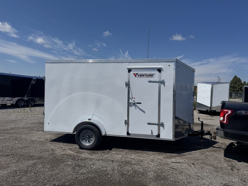New NEW 2026 6X12 ENCLOSED TRAILER, REAR RAMP. MADE IN CANADA