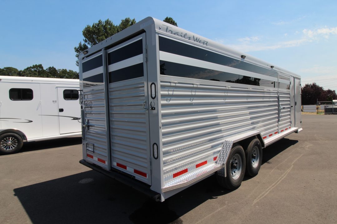 New 2027 Trails West Hotshot 25' w/ Tack Room & Plexi-glass Stock / Stock Combo Trailer
