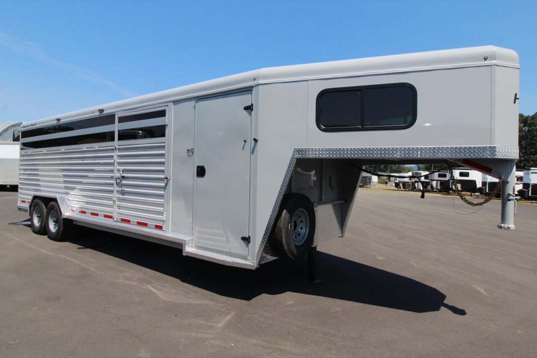 New 2027 Trails West Hotshot 25' w/ Tack Room & Plexi-glass Stock / Stock Combo Trailer