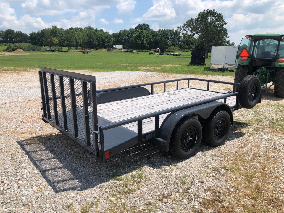 Used 2025 Lamar 83X14 TANDEM 7K UTILITY W / 2FT DOVE & 3FT RAMP GATE