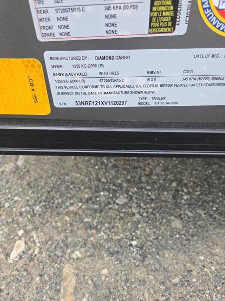 New 2027 Diamond Cargo 6X12 Cargo / Enclosed Trailer