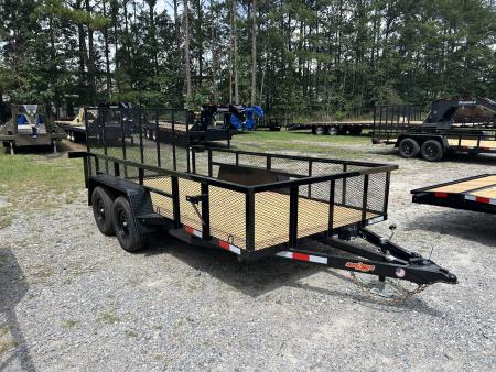 New 2026 Down 2 Earth 76X14 Utility Trailer, with 24  High Expanded Metal Sides with Spring Assist Ramp