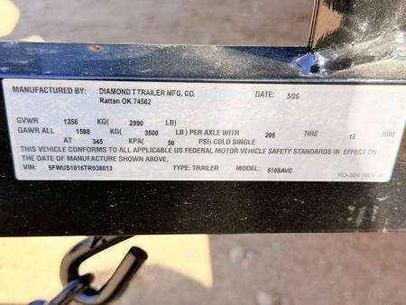 New 2026 Diamond T 5-10-2H Solid Side Ramp Gate Utility 3K GVWR