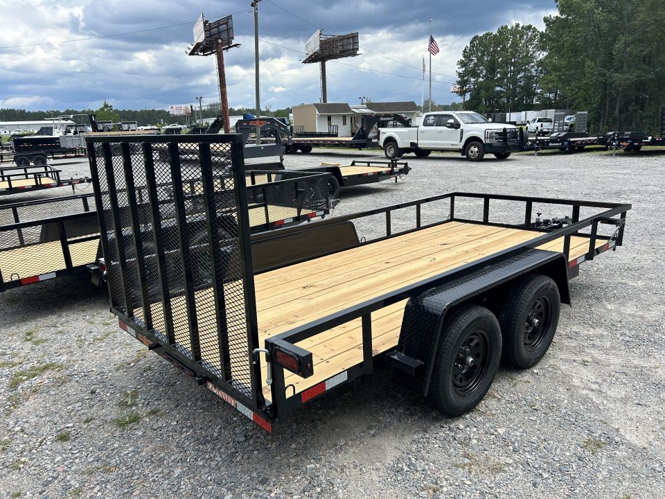 New 2026 Down 2 Earth 76x14 Utility Trailer, Brakes on Both Axles, Spring Assist Ramp Gate