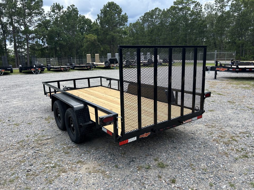 New 2026 Down 2 Earth 76x14 Utility Trailer, Brakes on Both Axles, Spring Assist Ramp Gate